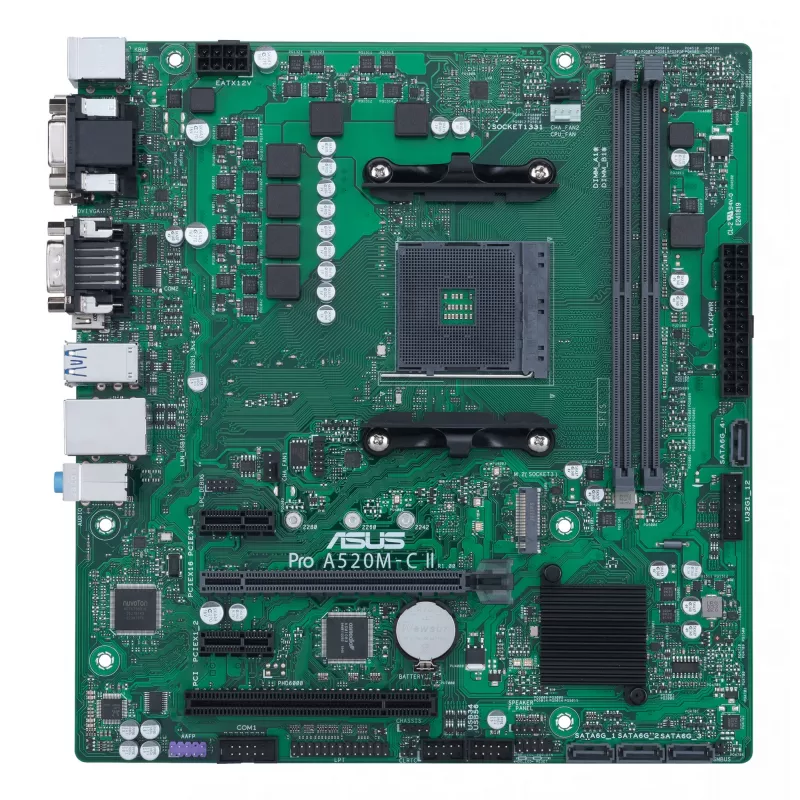 ASUS PRO A520M-C II/CSM pagrindinė plokštė AMD A520 Socket AM4 micro ATX