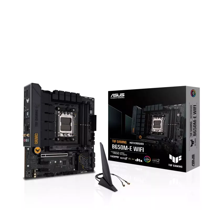 Motininė plokštė ASUS TUF GAMING B650M-E WIFI, AMD B650, Socket AM5, micro ATX, DDR5, 4x DIMM, 128GB, Wi-Fi 6, Bluetooth 5.2
