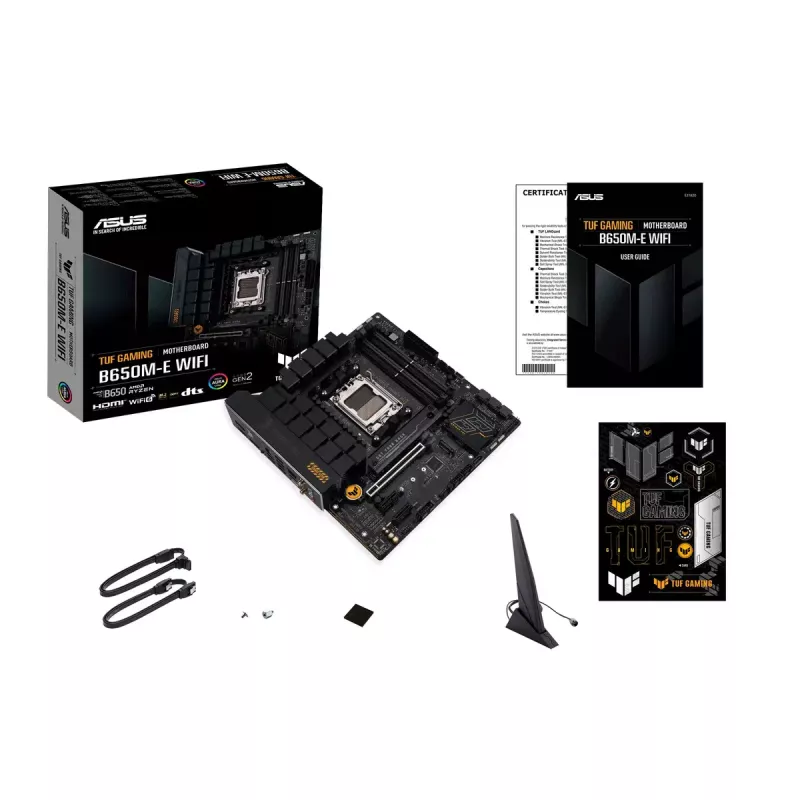 Motininė plokštė ASUS TUF GAMING B650M-E WIFI, AMD B650, Socket AM5, micro ATX, DDR5, 4x DIMM, 128GB, Wi-Fi 6, Bluetooth 5.2
