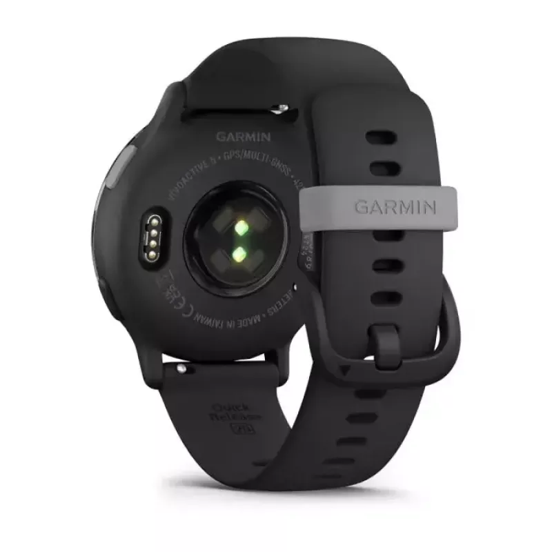 Išmanusis laikrodis GARMIN Vivoactive 5 juodas — 42 mm korpusas, AMOLED 1,2 colio, GPS/GLONASS/Galileo, 5 ATM, širdies ritmo jutiklis, SpO2, 11 dienų baterija