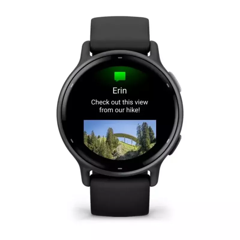 Išmanusis laikrodis GARMIN Vivoactive 5 juodas — 42 mm korpusas, AMOLED 1,2 colio, GPS/GLONASS/Galileo, 5 ATM, širdies ritmo jutiklis, SpO2, 11 dienų baterija