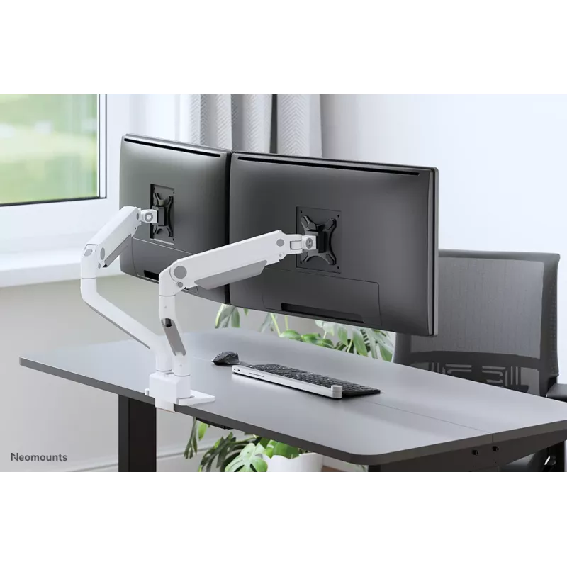 Neomounts DS70S-950WH2 Monitorinis laikiklis 17-35 colių – dujinė spyruoklė – Topfix – 180° stabdiklis