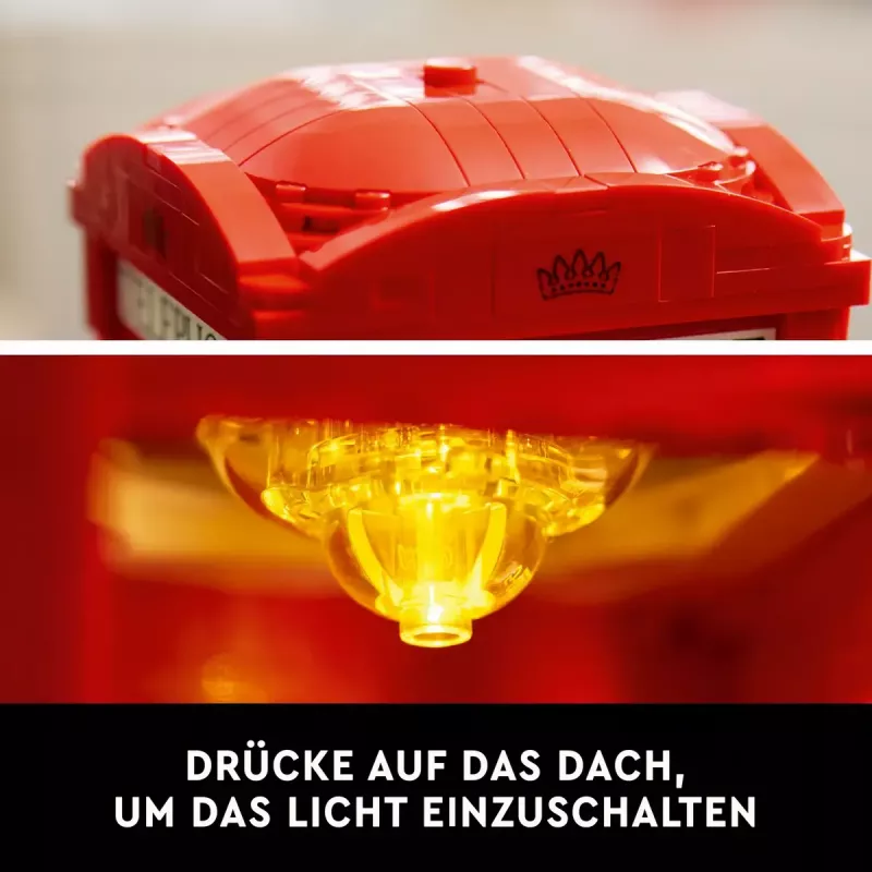 Statybinis žaislas LEGO Raudona Londono telefono būdelė 21347 – modulinis kolekcinis rinkinys, 1460 dalių, 18+