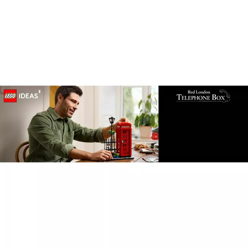 Statybinis žaislas LEGO Raudona Londono telefono būdelė 21347 – modulinis kolekcinis rinkinys, 1460 dalių, 18+