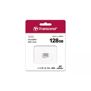 TRANSCEND MicroSDXC 300S 128GB UHS-I U3 be adapterio