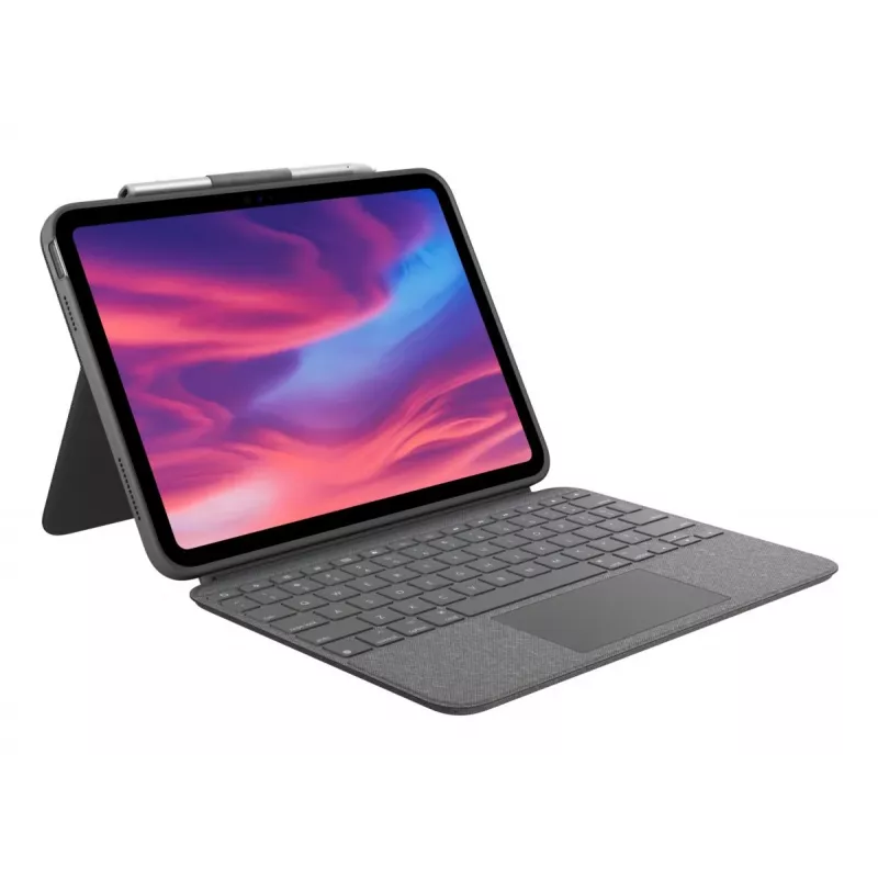 LOGITECH Combo Touch – klaviatūros dėklas iPad (10 kartos) – Oksfordo pilka – Vokietijos QWERTZ