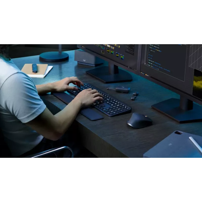 Belaidė apšviesta klaviatūra LOGITECH MX Keys S Graphite QWERTZ