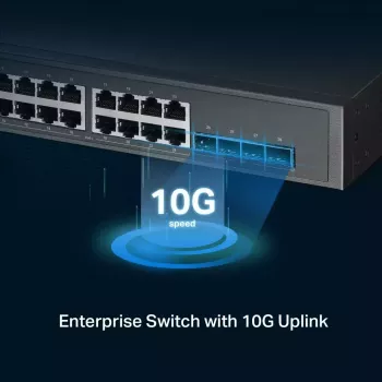 TP-Link Omada 24 prievadų 2.5GBASE-T ir 4 prievadų 10GE SFP+ L2+ valdomas jungiklis su 16 prievadų PoE+ ir 8 prievadų PoE++