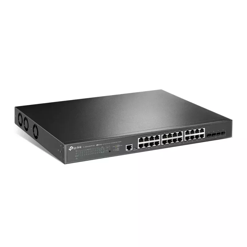 TP-Link Omada 24 prievadų 2.5GBASE-T ir 4 prievadų 10GE SFP+ L2+ valdomas jungiklis su 16 prievadų PoE+ ir 8 prievadų PoE++