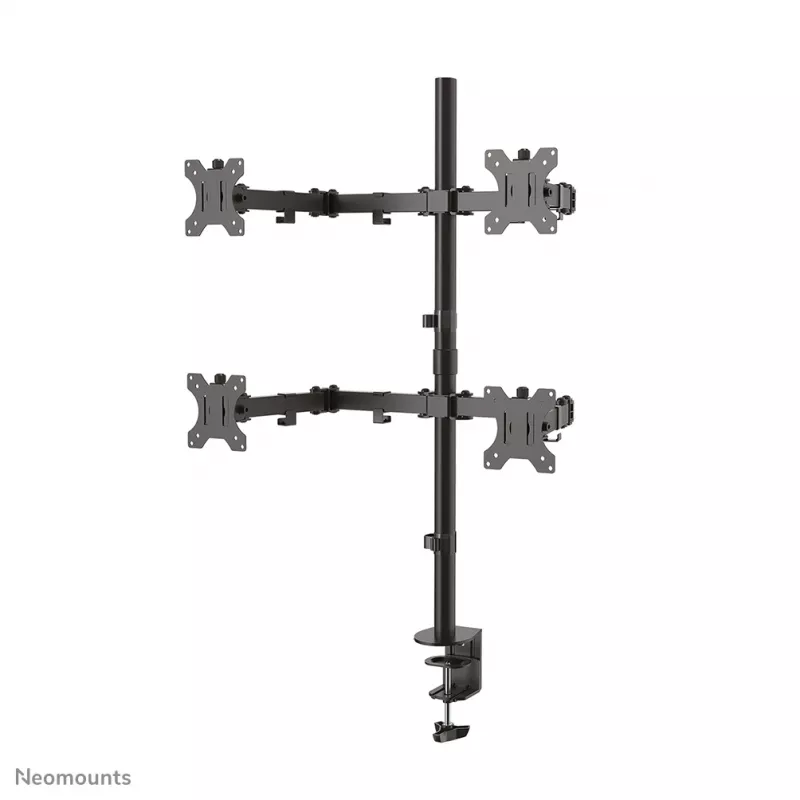 Neomounts FPMA-D550D4BLACK monitoro laikiklis 13-32 colių, spaustuvas/gręžimo anga, 6 kg, 33 cm (13 col.), 81,3 cm (32 col.), 100 x 100 mm, juodas