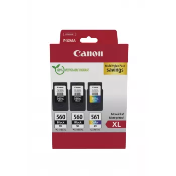 Canon 3712C009 rašalo kasetė 3 vnt. Originali didelės talpos (XL) juoda, žydra, raudona, geltona