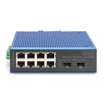 Nevaldomas jungiklis DIGITUS DN-651147 8+2 prievadų „Fast Ethernet“ PoE 1 Gbit/s