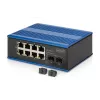DIGITUS Industrial 8+2 Gigabit Ethernet PoE jungiklis 8 prievadai GE PoE RJ45 2 GE SFP prievadai