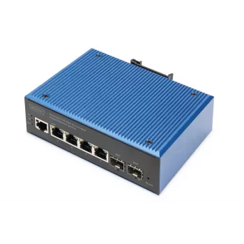 DIGITUS Pramoninis 4+2 prievadų L2 valdomas Gigabit Ethernet jungiklis 4xGE RJ45 + 2 SFP prievadai