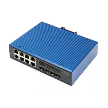 DIGITUS Industrial 8+4SFP+Port L2 valdomas Gigabit Ethernet POE jungiklis 8x GE RJ45 +4 SFP+ Port PoE