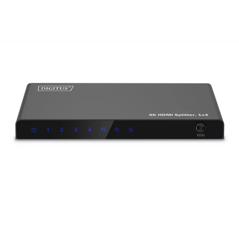 DIGITUS 1x4 HDMI skirstytuvas, 4K/60Hz, HDCP 2.3, EDID valdymas