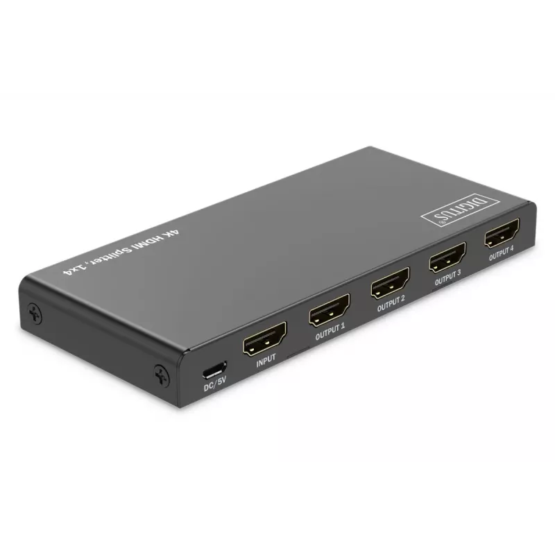 DIGITUS 1x4 HDMI skirstytuvas, 4K/60Hz, HDCP 2.3, EDID valdymas