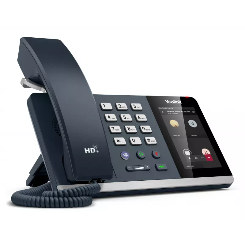 Yealink MP54 E2 Teams IP telefonas, pilkas, laidinis ragelis, 4 colių LCD jutiklinis ekranas
