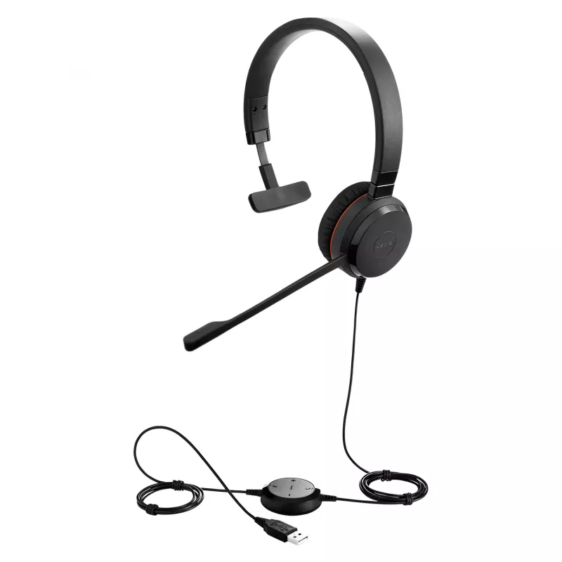 Jabra Evolve 20SE UC Mono, laidinė ausinė, skirta biurui ir skambučių centrams, 150–7000 Hz, 142 g, juoda