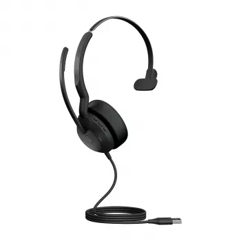 Jabra Evolve2 50 - USB-A MS Mono, laidinis, 20–20000 Hz, biuras/skambučių centras, 127 g, ausinės, juodos