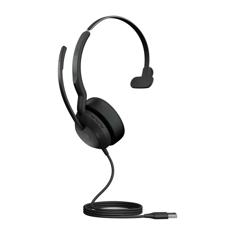 Jabra Evolve2 50 - USB-A MS Mono, laidinis, 20–20000 Hz, biuras/skambučių centras, 127 g, ausinės, juodos