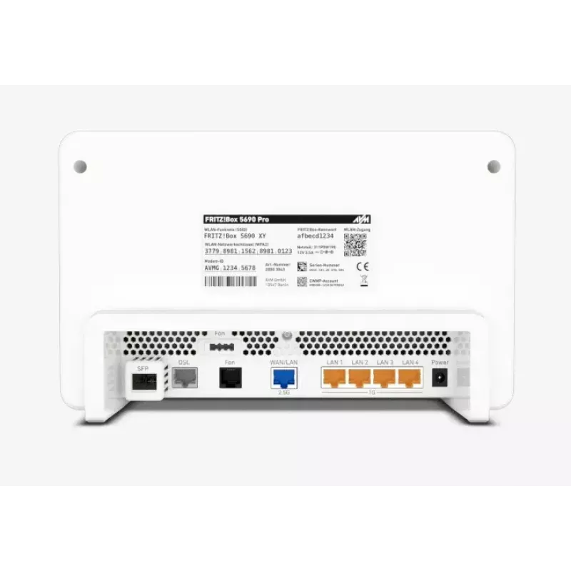 FRITZ!Box 5690 Pro belaidis maršrutizatorius Gigabit Ethernet triju dažnių juostų (2,4 GHz / 5 GHz / 5 GHz) Baltas