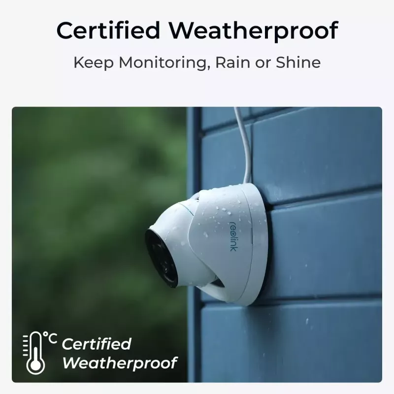 IP stebėjimo kamera Reolink P434 4K, kupolinė, 8 MP, 3840×2160, PoE/DC, 2,8–8 mm, IR naktinis matymas 30 m, microSD iki 256 GB