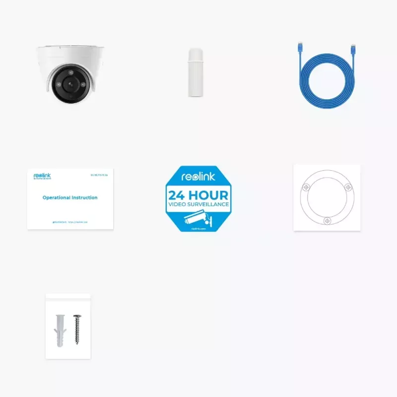 IP stebėjimo kamera Reolink P434 4K, kupolinė, 8 MP, 3840×2160, PoE/DC, 2,8–8 mm, IR naktinis matymas 30 m, microSD iki 256 GB