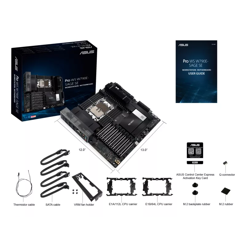 ASUS PRO WS W790E-SAGE SE Intel W790 LGA 4677 (Socket E) EEB pagrindinė plokštė