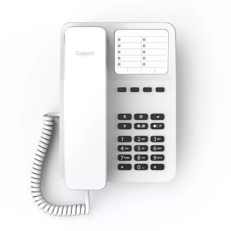 Analoginis telefonas Gigaset DESK 400 Baltas Laidinis ragelis 10 greitųjų rinkimo numerių