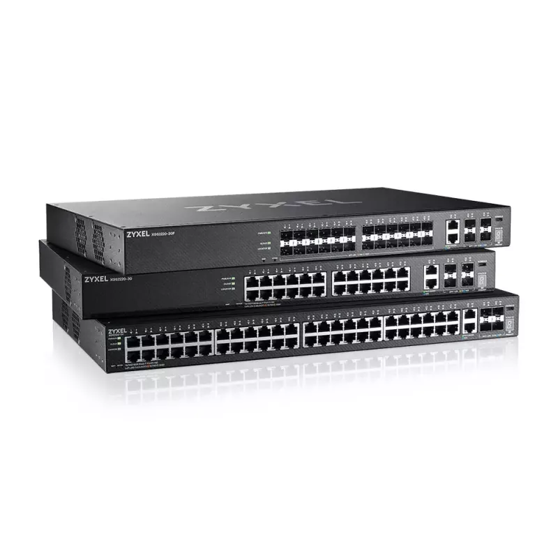 Zyxel XGS2220-30 valdomas L3 Gigabit Ethernet (10/100/1000) jungiklis, juodas
