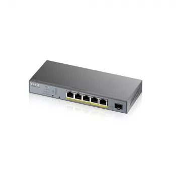 Zyxel GS1350-6HP-EU0101F tinklo jungiklis valdomas L2 Gigabit Ethernet (10/100/1000) Power over Ethernet (PoE) pilkas