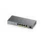 Zyxel GS1350-6HP-EU0101F tinklo jungiklis valdomas L2 Gigabit Ethernet (10/100/1000) Power over Ethernet (PoE) pilkas