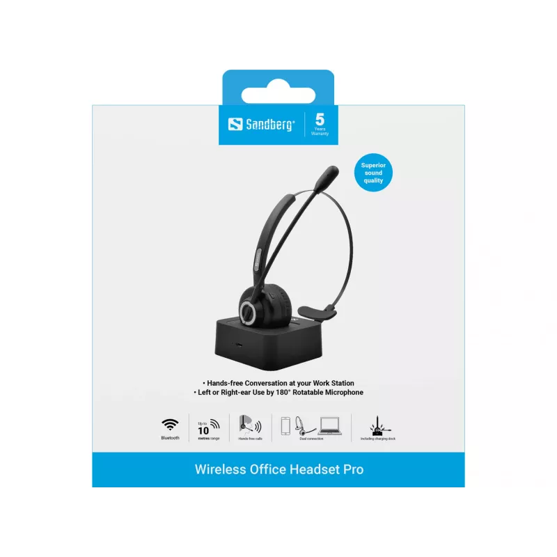 Belaidė ausinė Sandberg Wireless Office Headset Pro