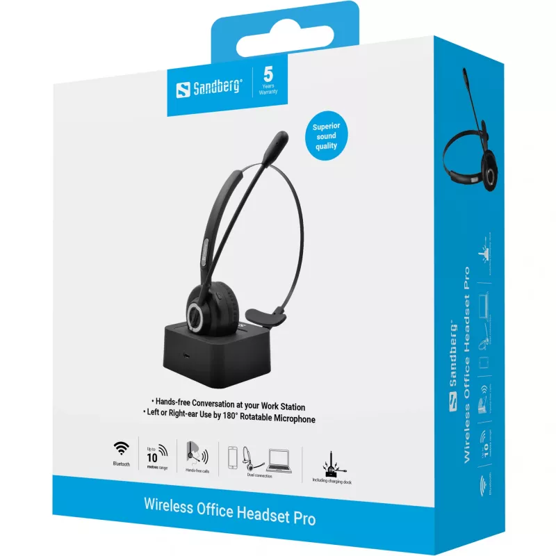 Belaidė ausinė Sandberg Wireless Office Headset Pro