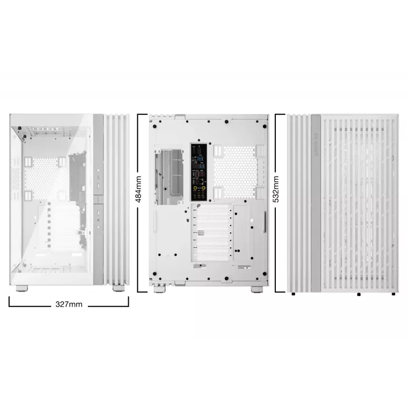PC korpusas be quiet! LIGHT BASE 900 DX White Full Tower – ATX/EATX, stiklinis šonas, RGB, GPU iki 495 mm, aušintuvas iki 190 mm