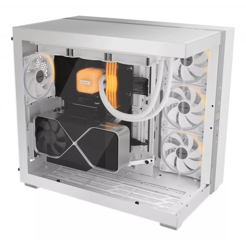 PC korpusas be quiet! LIGHT BASE 900 DX White Full Tower – ATX/EATX, stiklinis šonas, RGB, GPU iki 495 mm, aušintuvas iki 190 mm