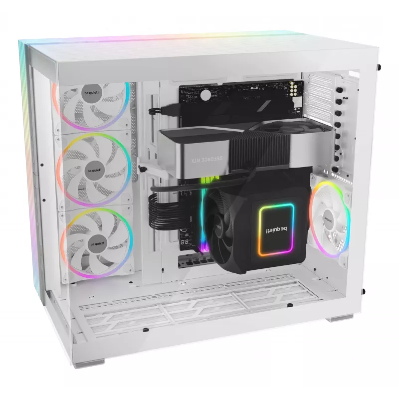 PC korpusas be quiet! LIGHT BASE 900 DX White Full Tower – ATX/EATX, stiklinis šonas, RGB, GPU iki 495 mm, aušintuvas iki 190 mm