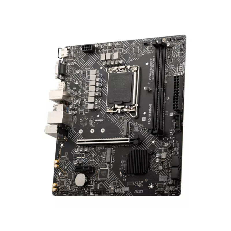 Motininė plokštė MSI PRO H610M-G — Intel H610, LGA 1700, micro ATX, DDR5, 2 DIMM, iki 96 GB, M.2, SATA III, HDMI 2.1, DisplayPort 1.4