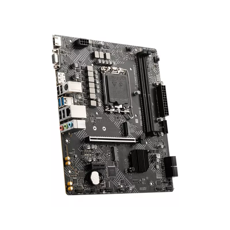 Motininė plokštė MSI PRO H610M-G — Intel H610, LGA 1700, micro ATX, DDR5, 2 DIMM, iki 96 GB, M.2, SATA III, HDMI 2.1, DisplayPort 1.4