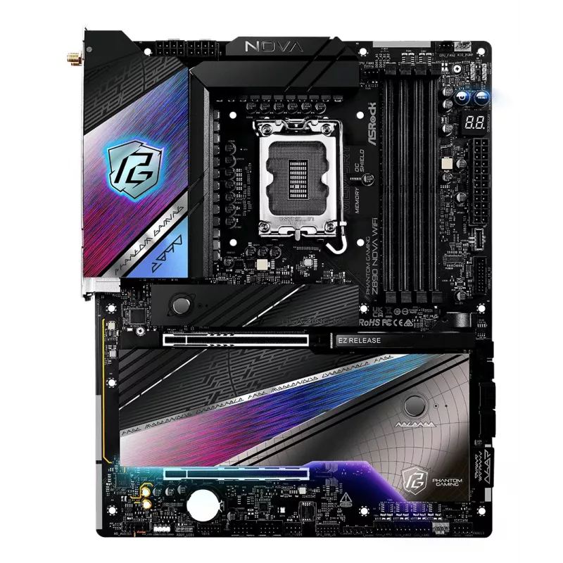 ASRock pagrindinė plokštė Z890 Nova WiFi LGA1851 Intel Z890 4 x DDR5 1 x HDMI 2.1 TMDS/FRL 8G 2 x Thunderbolt 4 ATX