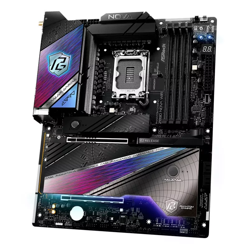 ASRock pagrindinė plokštė Z890 Nova WiFi LGA1851 Intel Z890 4 x DDR5 1 x HDMI 2.1 TMDS/FRL 8G 2 x Thunderbolt 4 ATX