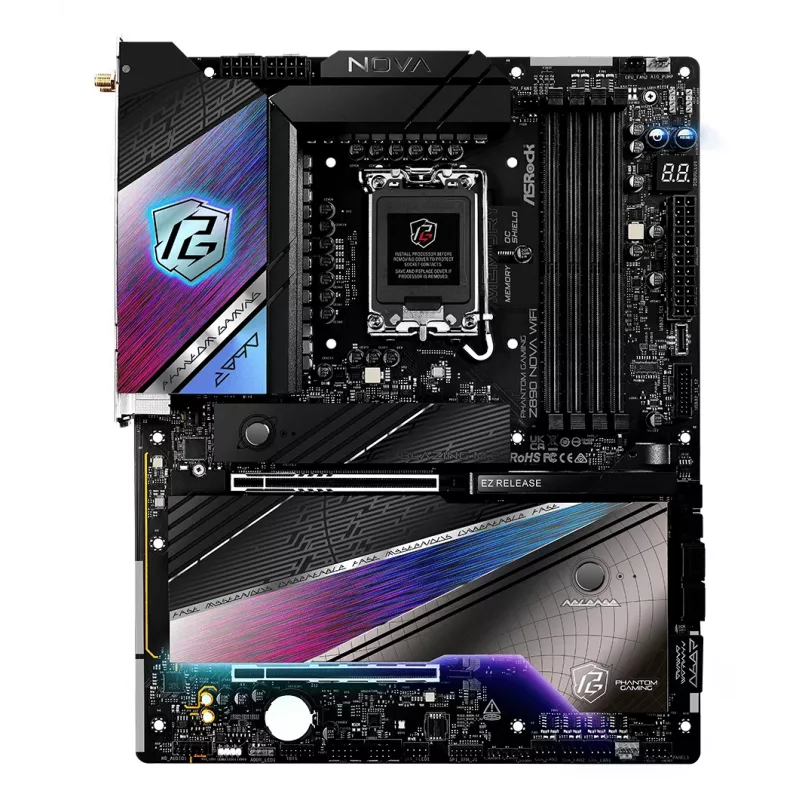 ASRock pagrindinė plokštė Z890 Nova WiFi LGA1851 Intel Z890 4 x DDR5 1 x HDMI 2.1 TMDS/FRL 8G 2 x Thunderbolt 4 ATX