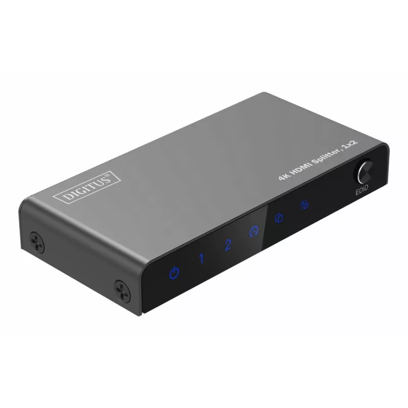 DIGITUS 1x2 HDMI skirstytuvas 4K/60Hz HDCP 2.2 EDID valdymas