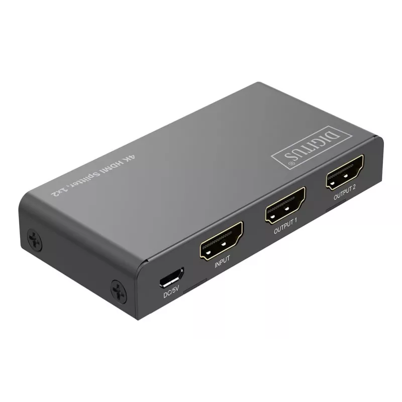 DIGITUS 1x2 HDMI skirstytuvas 4K/60Hz HDCP 2.2 EDID valdymas