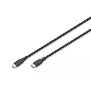 DIGITUS USB-C silikoninis laidas USB-C - USB-C USB 2.0 60W - 1m juodas