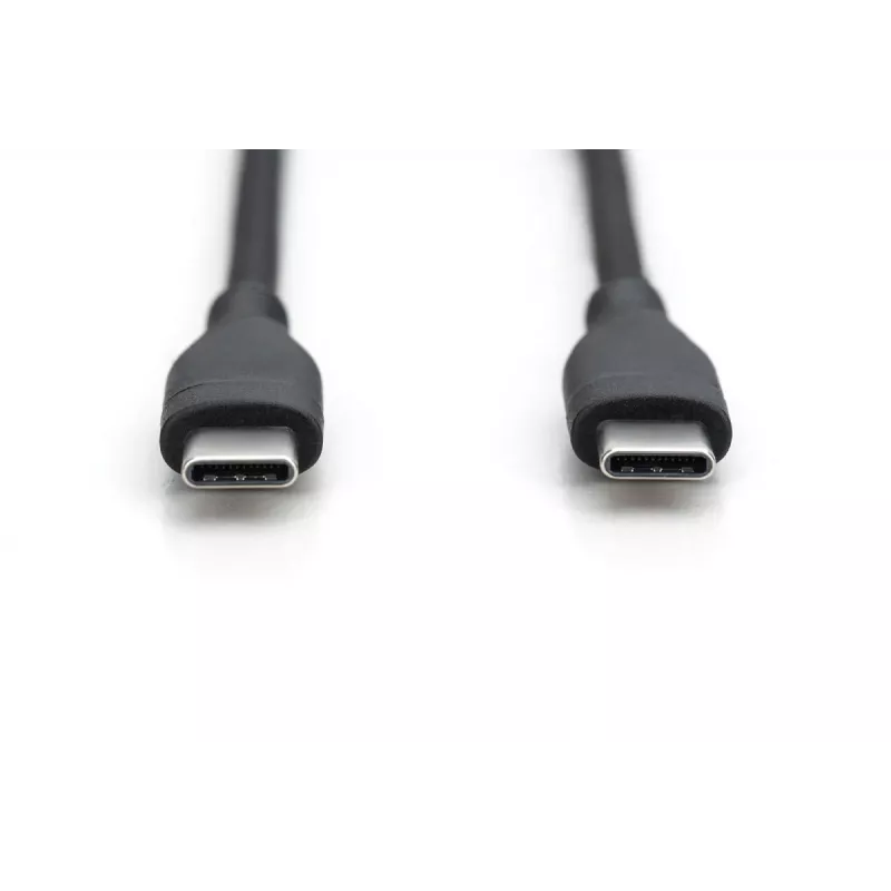 DIGITUS USB-C silikoninis laidas USB-C - USB-C USB 2.0 60W - 1m juodas