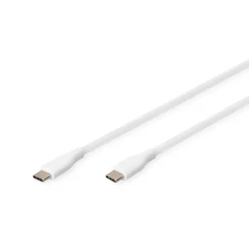 DIGITUS USB-C silikoninis įkrovimo laidas USB-C - USB-C USB 2.0 60W - 2m Baltas