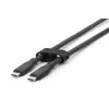 DIGITUS USB-C – USB-C silikoninis laidas USB 3.2 Gen2 10G 4K 100W – 50 cm juodas