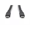 DIGITUS USB-C – USB-C silikoninis laidas USB 3.2 Gen2 10G 4K 100W – 50 cm juodas